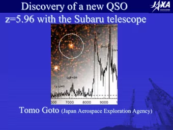 Discovery of a new QSO  Discovery of a new QSO  z=5.96 with the Subaru telescope  z=5.96 with the