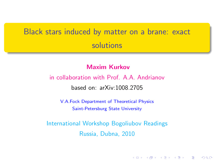 black stars induced by matter on a brane exact solutions