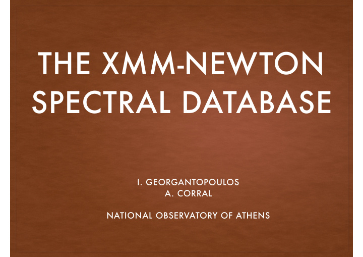 the xmm newton spectral database
