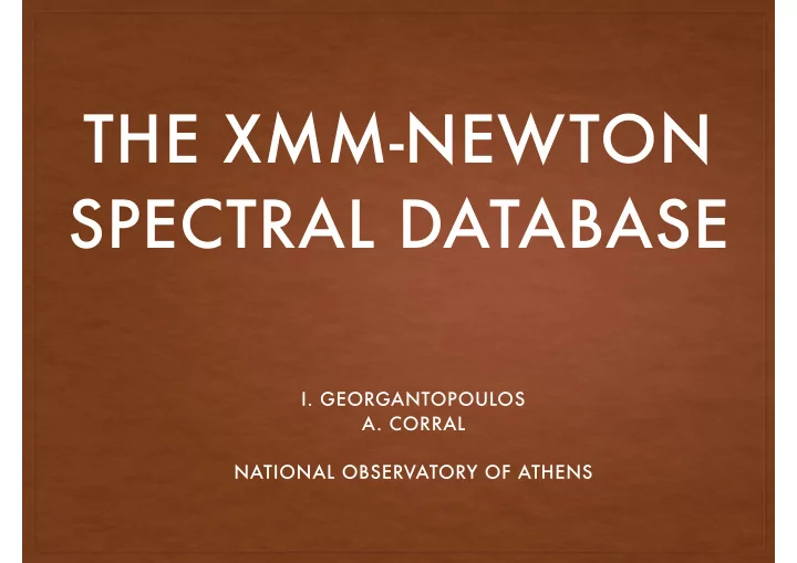 the xmm newton spectral database