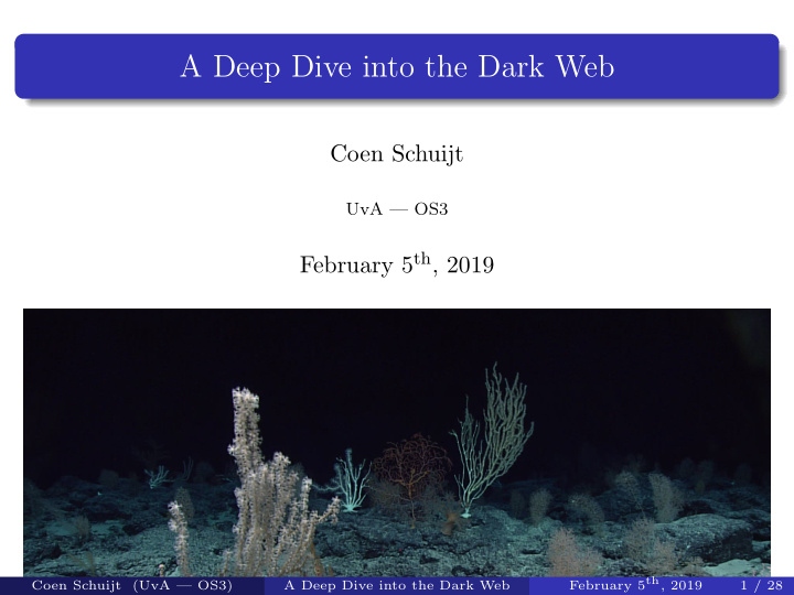 a deep dive into the dark web