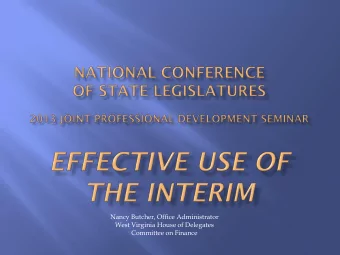 Nancy Butcher, Office Administrator  West Virginia House of Delegates  Committee on Finance