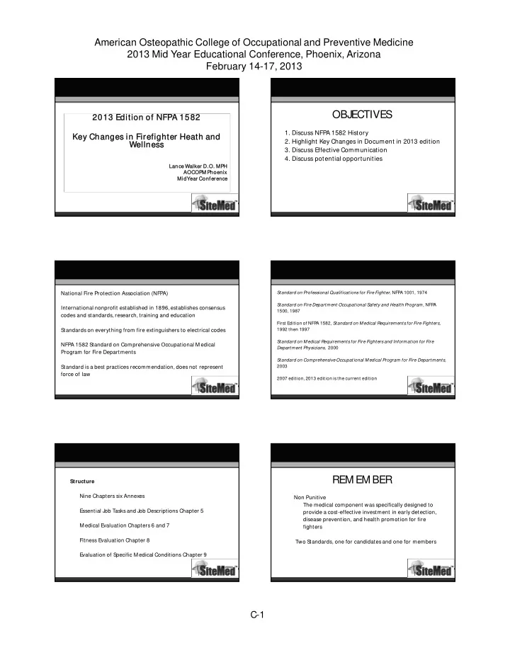 objectives