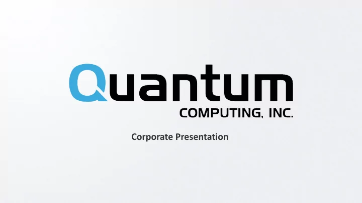 corporate presentation