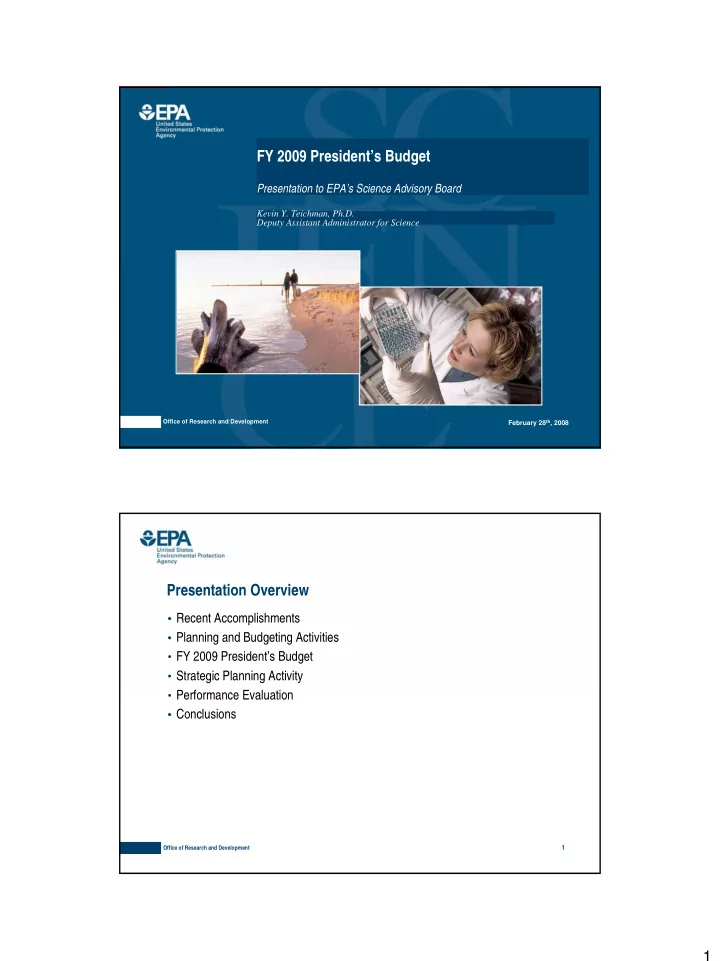fy 2009 president s budget