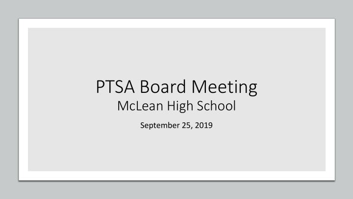 ptsa board meeting