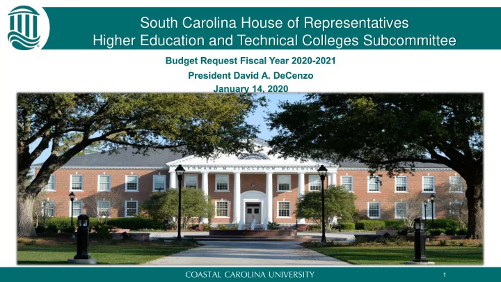 south carolina house of representatives higher education