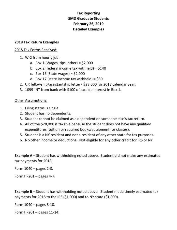 tax reporting smd graduate students february 26 2019