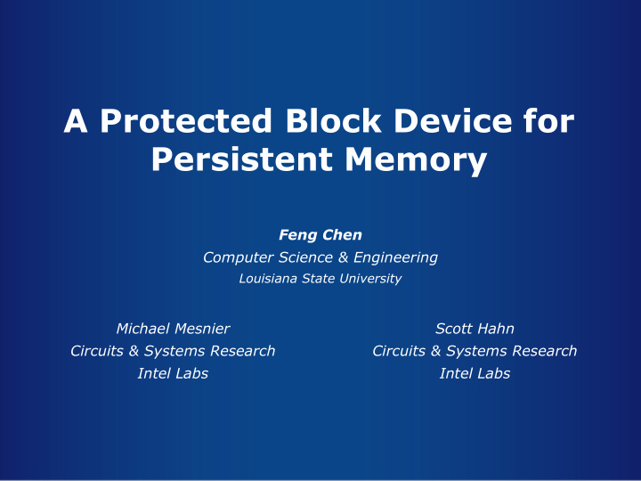 a protected block device for persistent memory