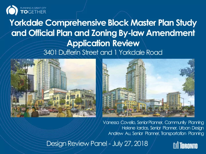 yorkdale comprehensive block master plan study and