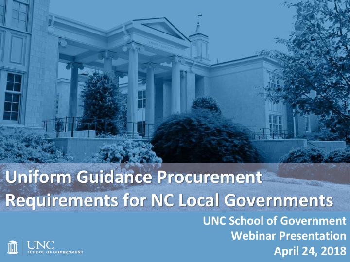 uniform guidance procurement requirements for nc local