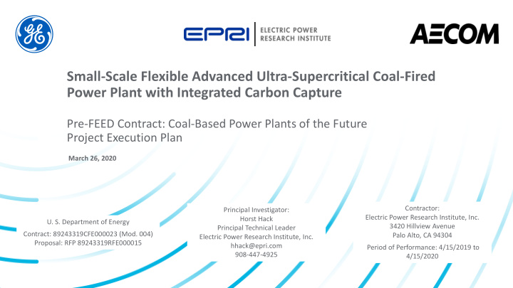 small scale flexible advanced ultra supercritical coal