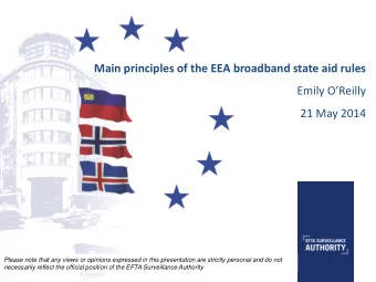 Emily OReilly  21 May 2014  Please note that any views or opinions expressed in this