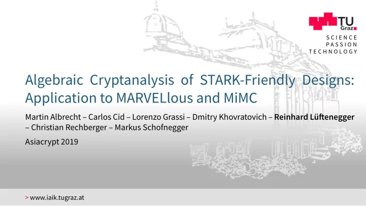 algebraic cryptanalysis of stark friendly designs