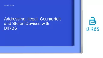 DIRBS  Telecommunication/ICT devices that do not  comply with a country's applicable national