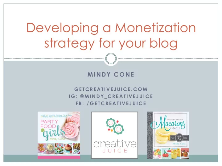 developing a monetization strategy for your blog
