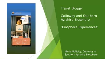 Travel Blogger  Galloway and S  outhern  Ayrshire Biosphere   Biosphere Experiences  Marie