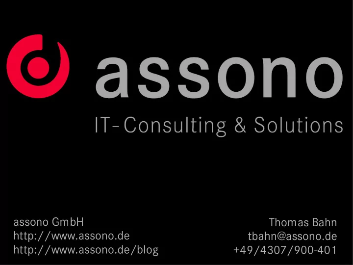 assono gmbh thomas bahn http assono de tbahn assono de