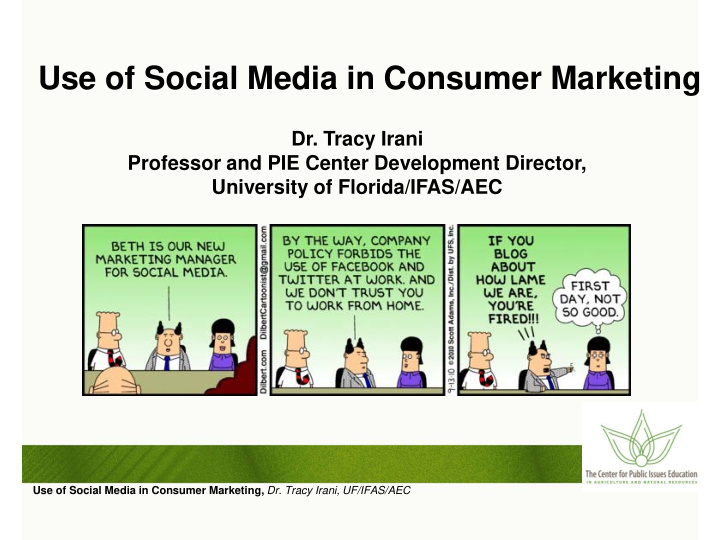 use of social media in consumer marketing