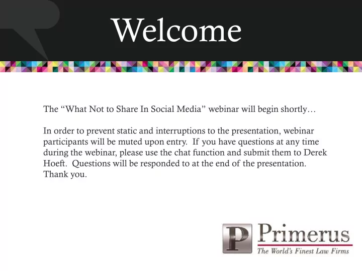 welcome