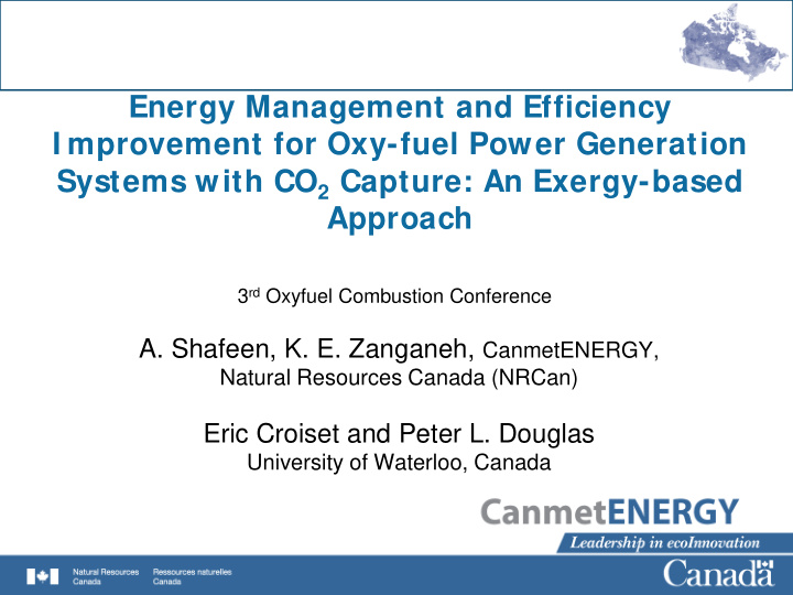 energy management and efficiency i mprovement for oxy