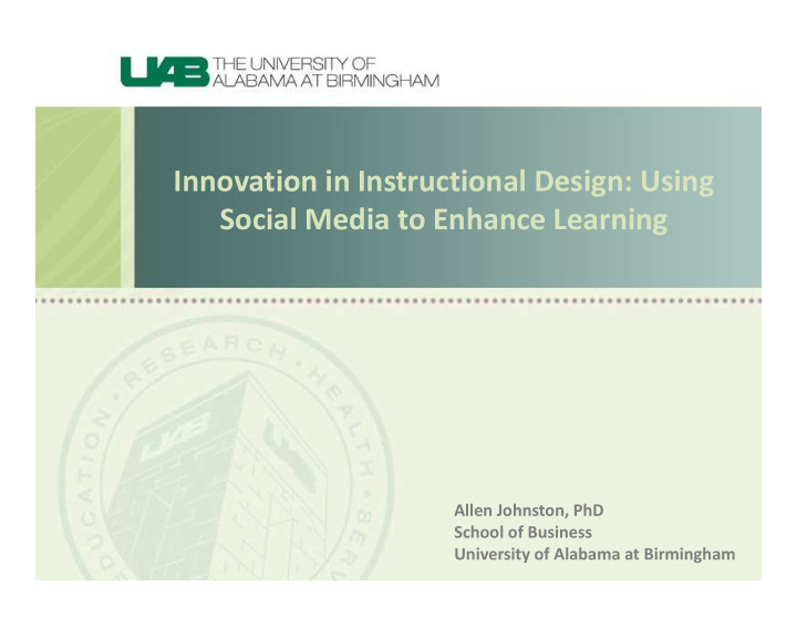 innovation in instructional design using social media to