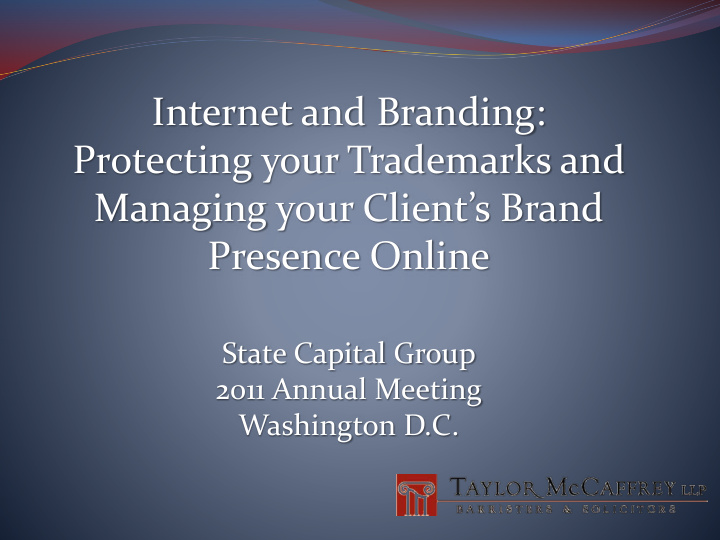 internet and branding protecting your trademarks and