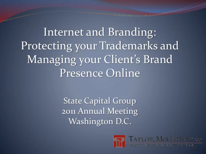 internet and branding protecting your trademarks and