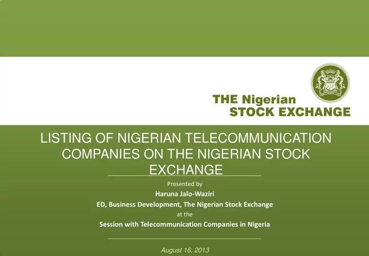 click to edit master title style listing of nigerian