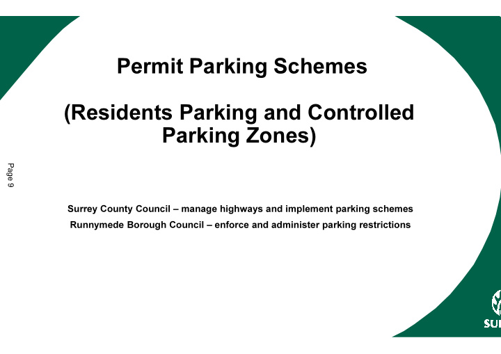 permit parking schemes residents parking and controlled
