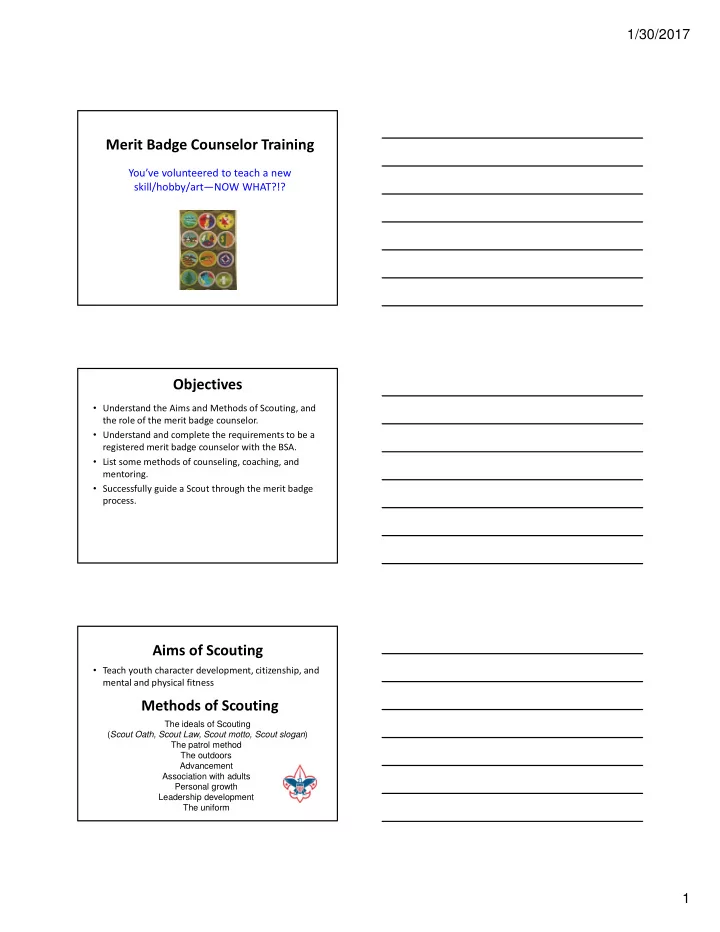 merit badge counselor training