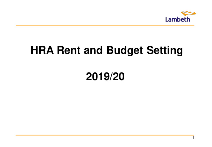 hra rent and budget setting