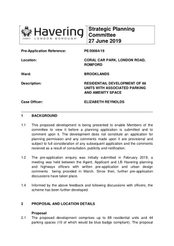 Strategic Planning  Committee  27 June 2019  Pre-Application Reference:  PE/00064/19  Location: