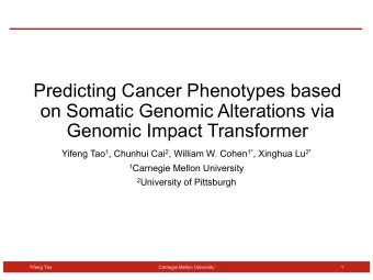 Predicting Cancer Phenotypes based  on Somatic Genomic Alterations via  Genomic Impact Transformer