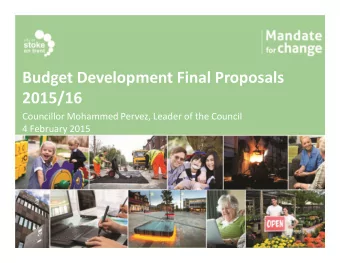 Budget Development Final Proposals  2015/16  Councillor Mohammed Pervez, Leader of the Council  4