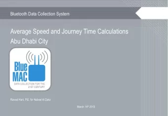 Average Speed and Journey Time Calculations  Abu Dhabi City  Rawad Hani, P.E. for Nabeel Al Zaka