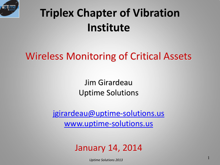 triplex chapter of vibration institute