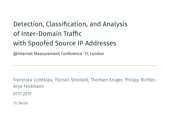 detection classification and analysis of inter domain