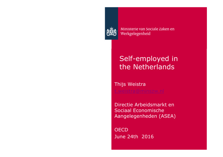self employed in the netherlands