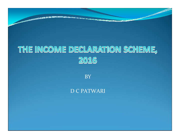 by d c patwari presentation framework