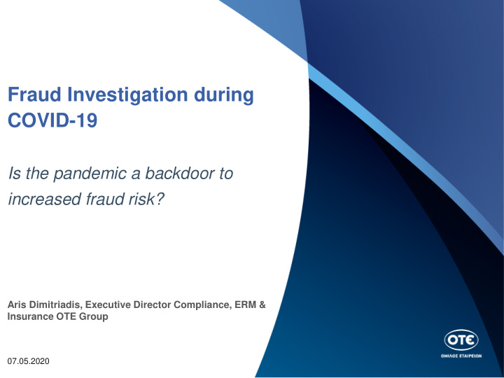 fraud investigation during covid 19