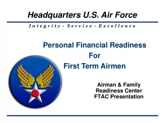 Headquarters U.S. Air Force  I n t e g r i t y  - S e r v i c e  - E x c e l l e n c e  Personal