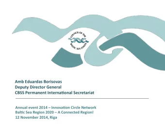 Amb  Eduardas  Borisovas    Deputy  Director  General      CBSS  Permanent