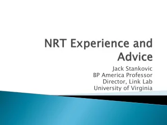 Jack Stankovic  BP America Professor  Director, Link Lab  University of Virginia  Cover all