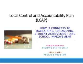 Loc Local Con Control and and Acc  Accoun  untability bility Plan Plan  (L  (LCA  CAP)  P) HOW IT