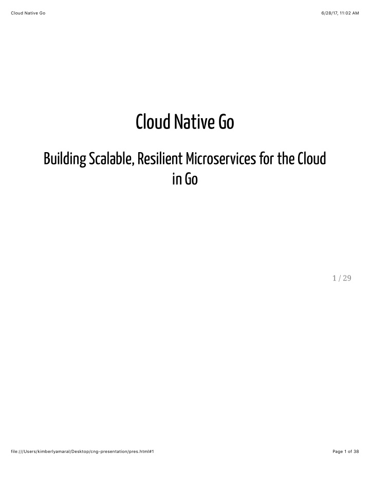 cloud native go