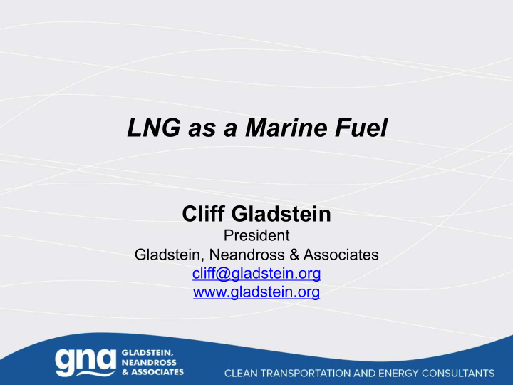 lng as a marine fuel