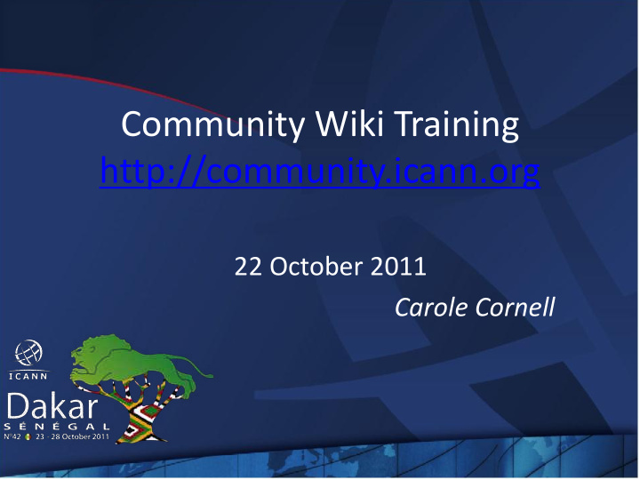 community wiki training