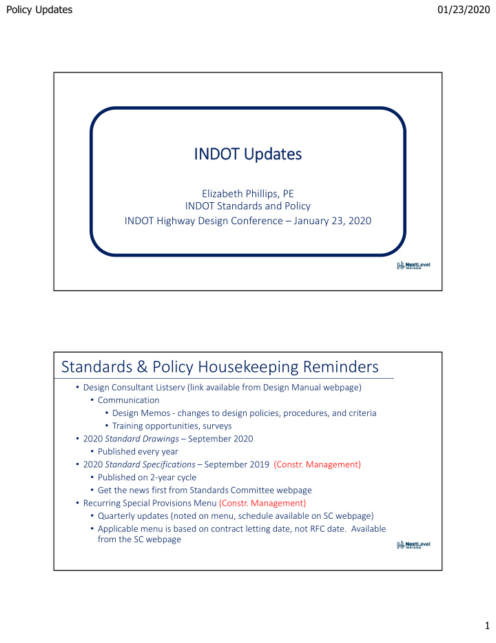 in indot upda updates