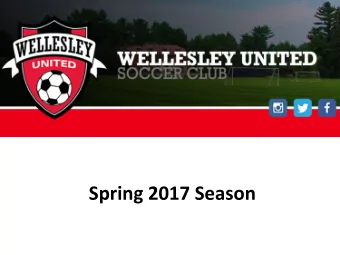 Spring 2017 Season  Tonights Agenda  BAYS Spring Season  WUSC Coaching Staff and